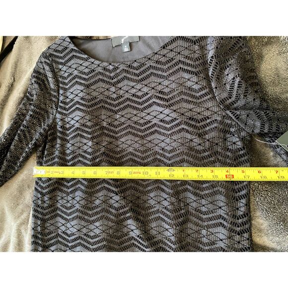 GNU NWT Black Sparkle Fringe Crochet Shift Dress, Size Medium, MSRP $60 - Picture 7 of 9